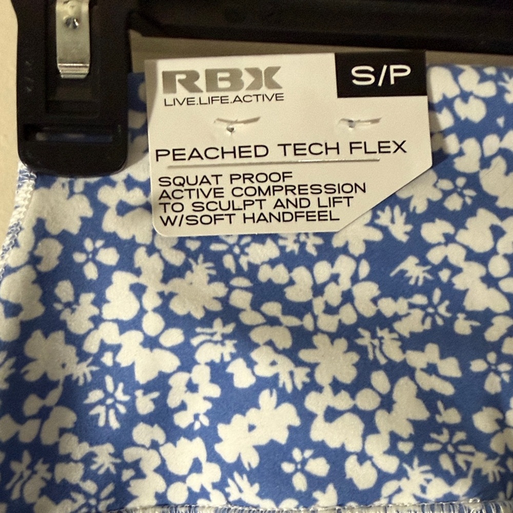 RBX Blue and White Floral Leggings - Picture 10 of 16
